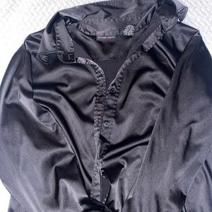 NY & Co. Black Satin Button Down Blouse with Collar 🖤
